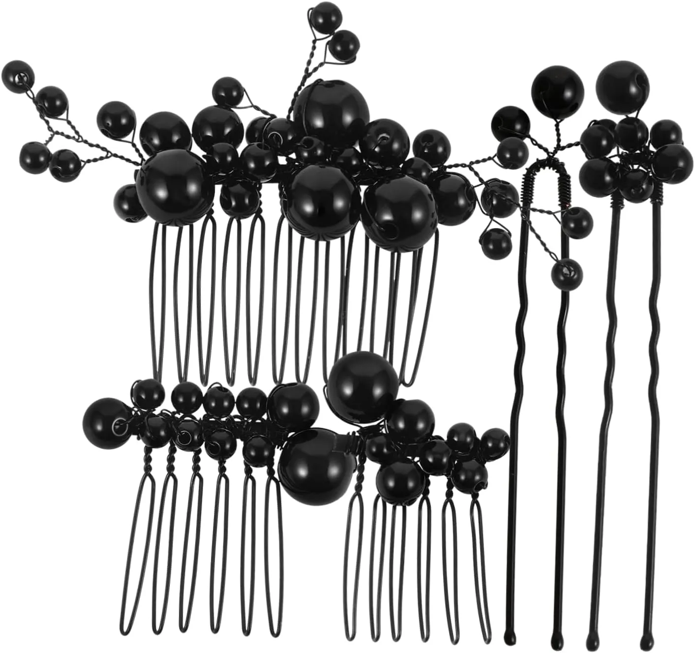 1 Set Handmade Wedding Hair Pins Set with Fake Pearls Classical Hair Accessories for Brides for Buns for Bridal Parties and Events
