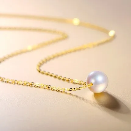 100% 925 Sterling Silver Round Natural Freshwater Pearl Pendant