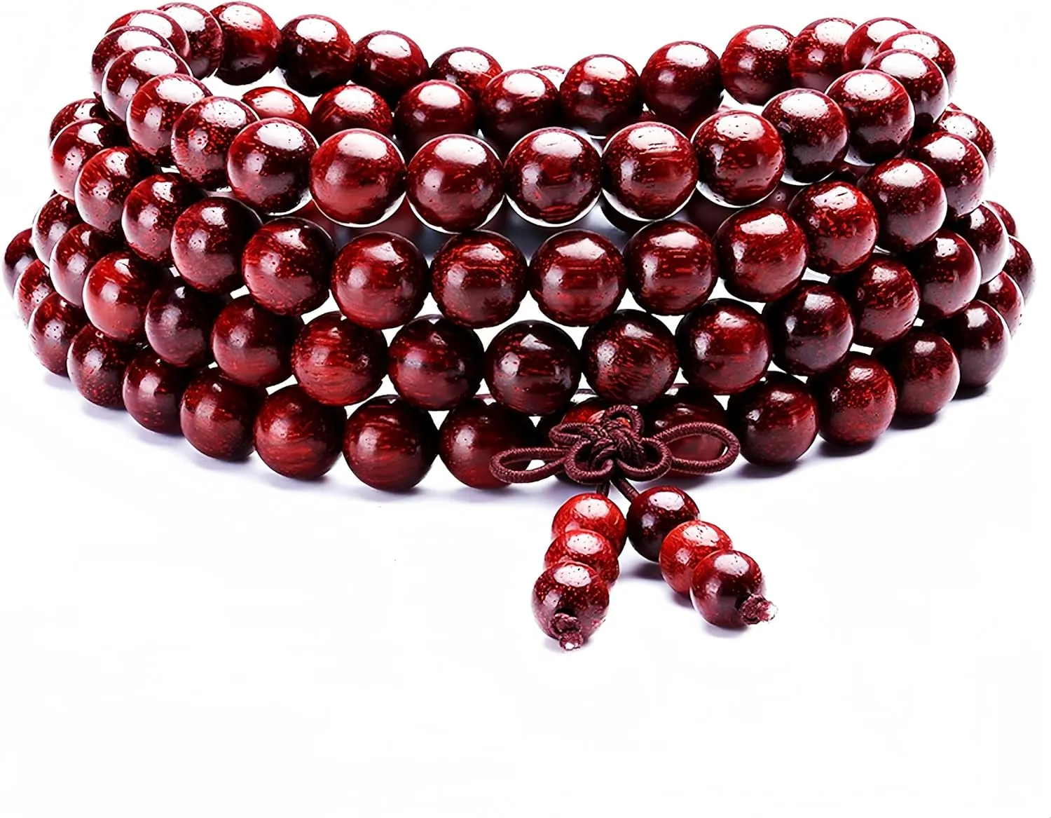 108 8mm Wooden Mala Necklace Bracelet for Men and Women, Prayer Meditation Buddhist or Wear Jewelry, for Gifts for Yourself or Friends and Family.