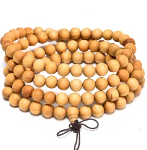 108 8mm Wooden Mala Necklace Bracelet for Men and Women, Prayer Meditation Buddhist or Wear Jewelry, for Gifts for Yourself or Friends and Family.