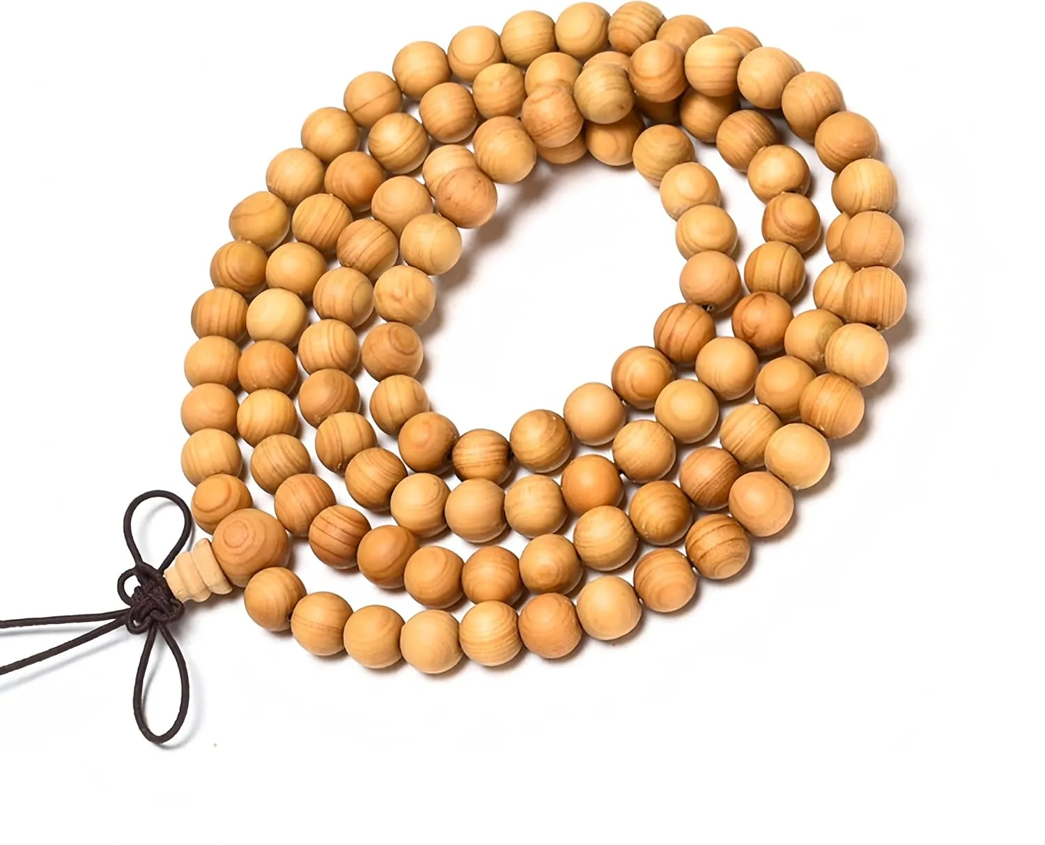 108 8mm Wooden Mala Necklace Bracelet for Men and Women, Prayer Meditation Buddhist or Wear Jewelry, for Gifts for Yourself or Friends and Family.