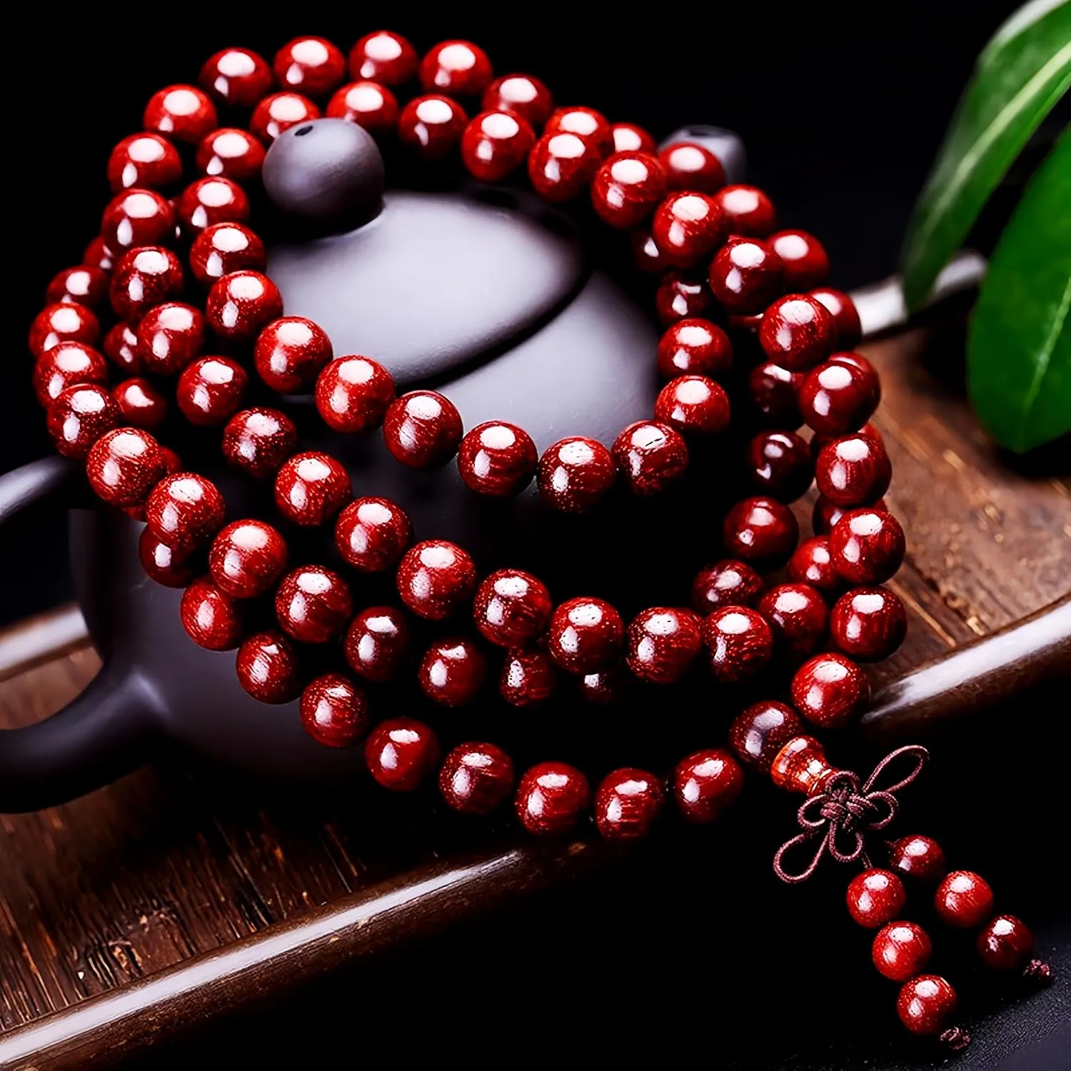 108 8mm Wooden Mala Necklace Bracelet for Men and Women, Prayer Meditation Buddhist or Wear Jewelry, for Gifts for Yourself or Friends and Family.