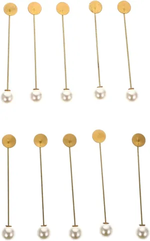 10Pcs Pearl Brooch Pins for Women Elegant Safety Pin Jewelry Clips for Sweater Cardigans Coat Decoration Fashionable Accessories for Shawls and Collars