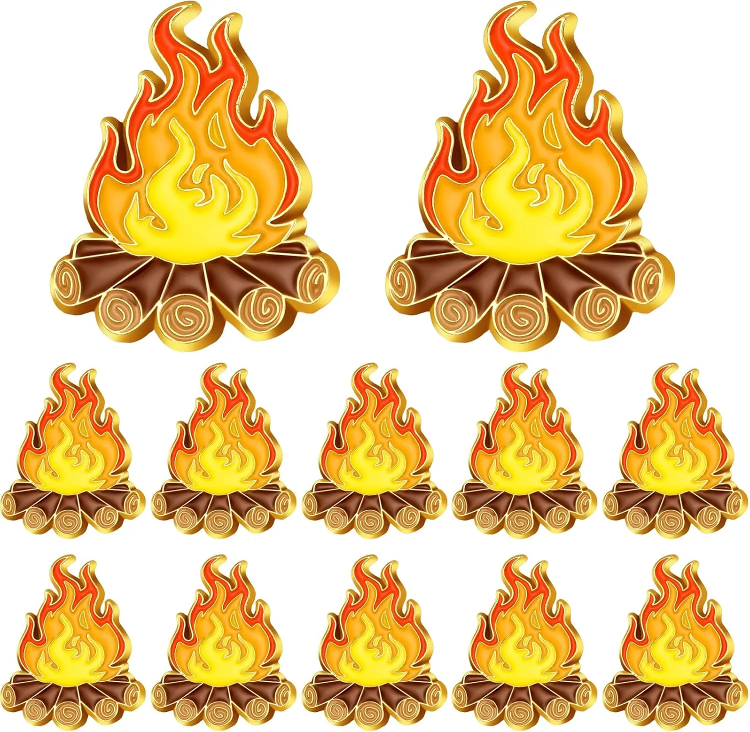 12 Pcs Campfire Enamel Label Pins Camping Themed Brooches Camping Badge for Nature Lovers Unique Outdoor Adventure Pin for Hikers & Campers