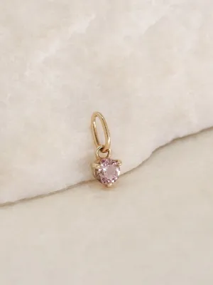 14k Gold Birthstone Necklace Pendant | October - Pink Tourmaline