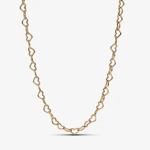 14k Gold-plated Linked Hearts Collier Necklace - Pandora - 363334C00