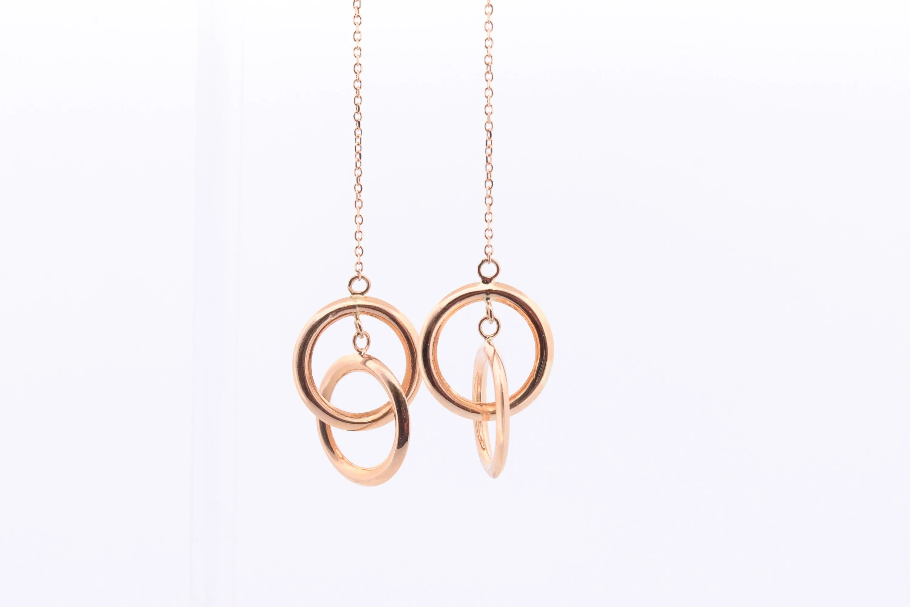 14k Gold Rope Threader cable Earrings. Joined circle Jacmel Threader earrings. st(52)