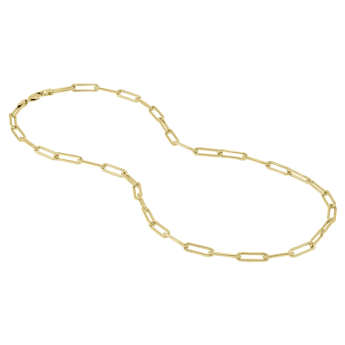 14K Yellow Gold Filled 4Mm Paperclip Chain With Lobster Clasp - 20 Inch