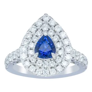 18ct White Gold Sapphire & Diamond Ring