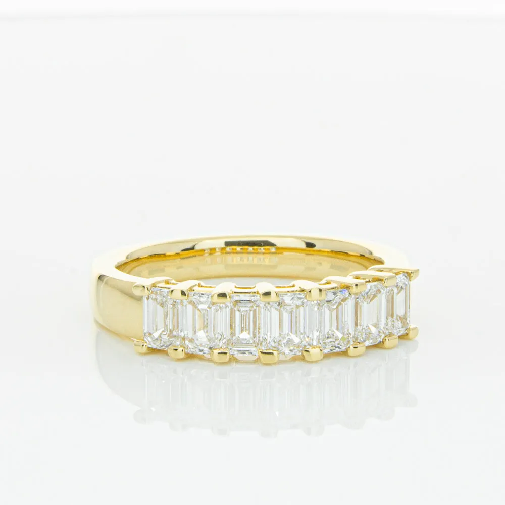 18ct Yellow Gold 1.32ct Emerald Cut Diamond Asra Ring