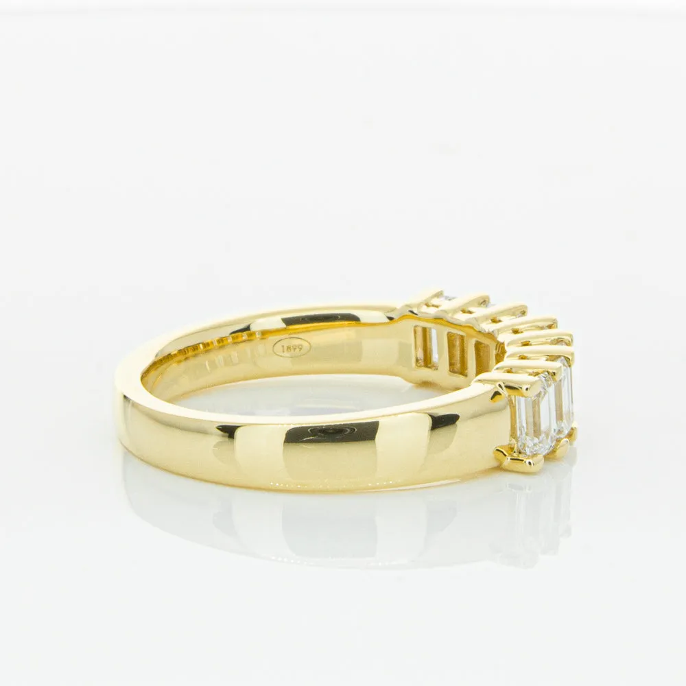 18ct Yellow Gold 1.32ct Emerald Cut Diamond Asra Ring