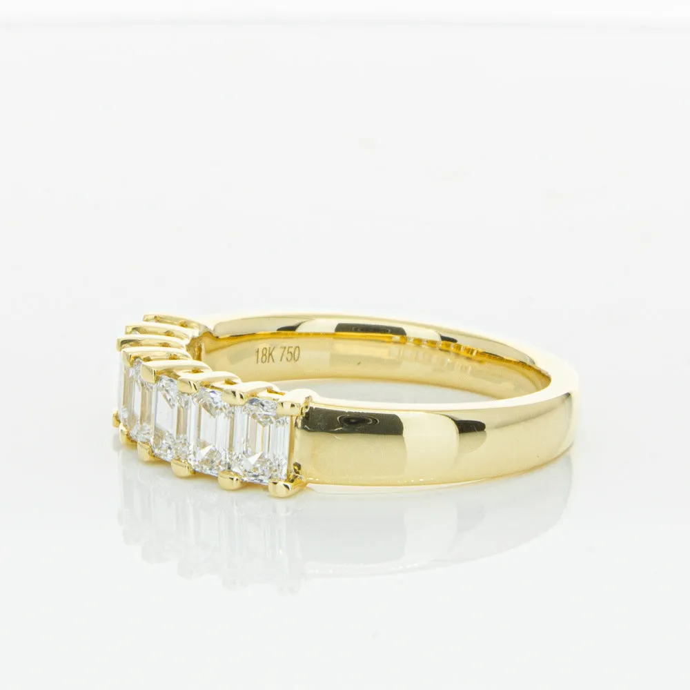 18ct Yellow Gold 1.32ct Emerald Cut Diamond Asra Ring