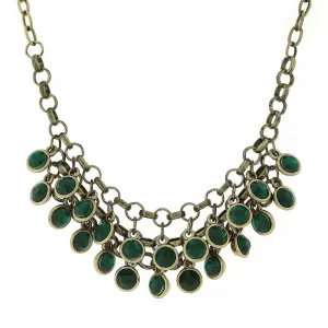 1928 Jewelry Crystal Cluster Bib Necklace 16"   3" Extender