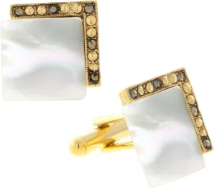 1928 Jewelry Mens Art Deco Style Black Onyx Gemstone Square Cufflinks