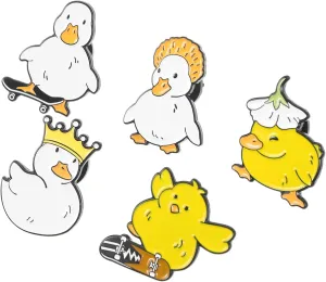 1Set Cute Cartoon Animal Brooch Pins Lapel Badges for Backpacks Jackets Bags Charming Decorative Enamel Pins for DIY Crafts