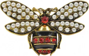 2 Colors Choose and Pearl Bee Brooches Women fInsect Brooch Pin