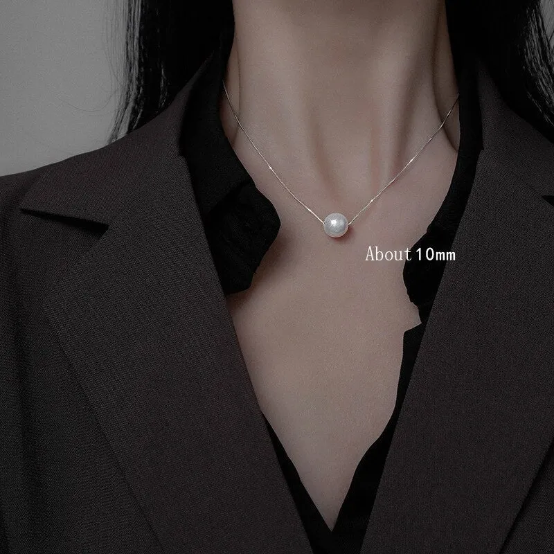 2021 Sale Imitation Pearl Of Love Silver Color Pendant Necklaces Clavicle Chains necklace Fashion Chain Necklace Women Jewelry