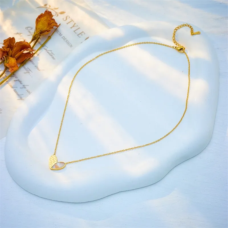 316L Stainless Steel Heart Love Lettering Pendant Necklace For Women