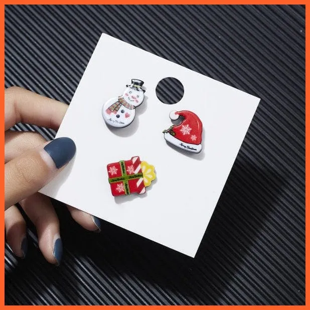 3Pcs/Set Merry Christmas Brooches | Socks Christmas Tree Elk Enamel Badge Small Brooch Pin
