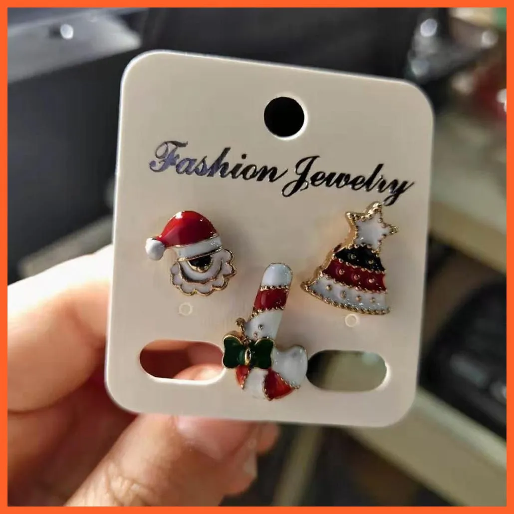 3Pcs/Set Merry Christmas Brooches | Socks Christmas Tree Elk Enamel Badge Small Brooch Pin