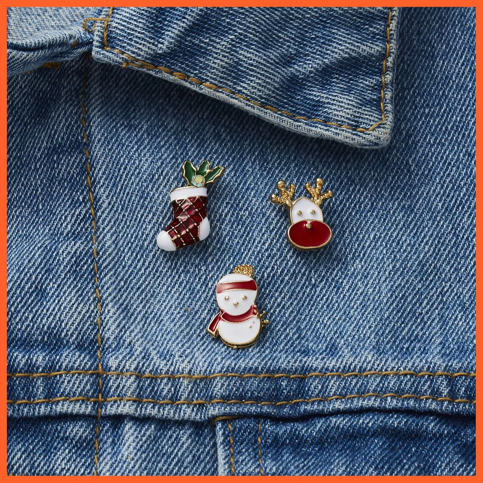 3Pcs/Set Merry Christmas Brooches | Socks Christmas Tree Elk Enamel Badge Small Brooch Pin