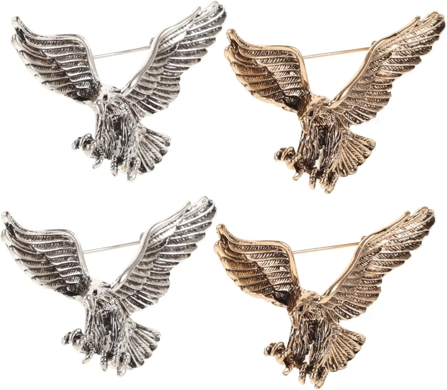 4Pcs Vintage Eagle Brooch Animal Lapel Pins for Clothing Scarves and Hats Unique present for Christmas Birthdays and Anniversaries Antique