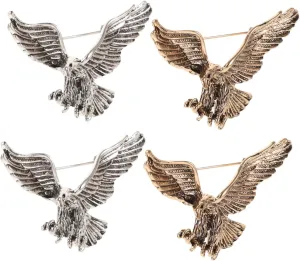 4Pcs Vintage Eagle Brooch Animal Lapel Pins for Clothing Scarves and Hats Unique present for Christmas Birthdays and Anniversaries Antique