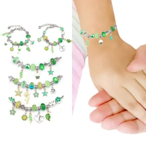 63Pcs Christmas DIY Bracelet Making Kit Pendant Bracelet Ornaments Green