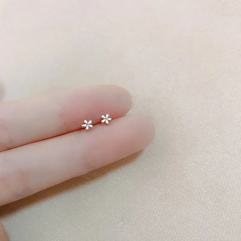 925 Silver Needle Shiny Zircon Butterfly Earring for Students