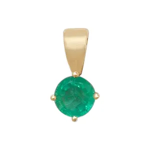 9ct Yellow Gold Round Emerald Pendant