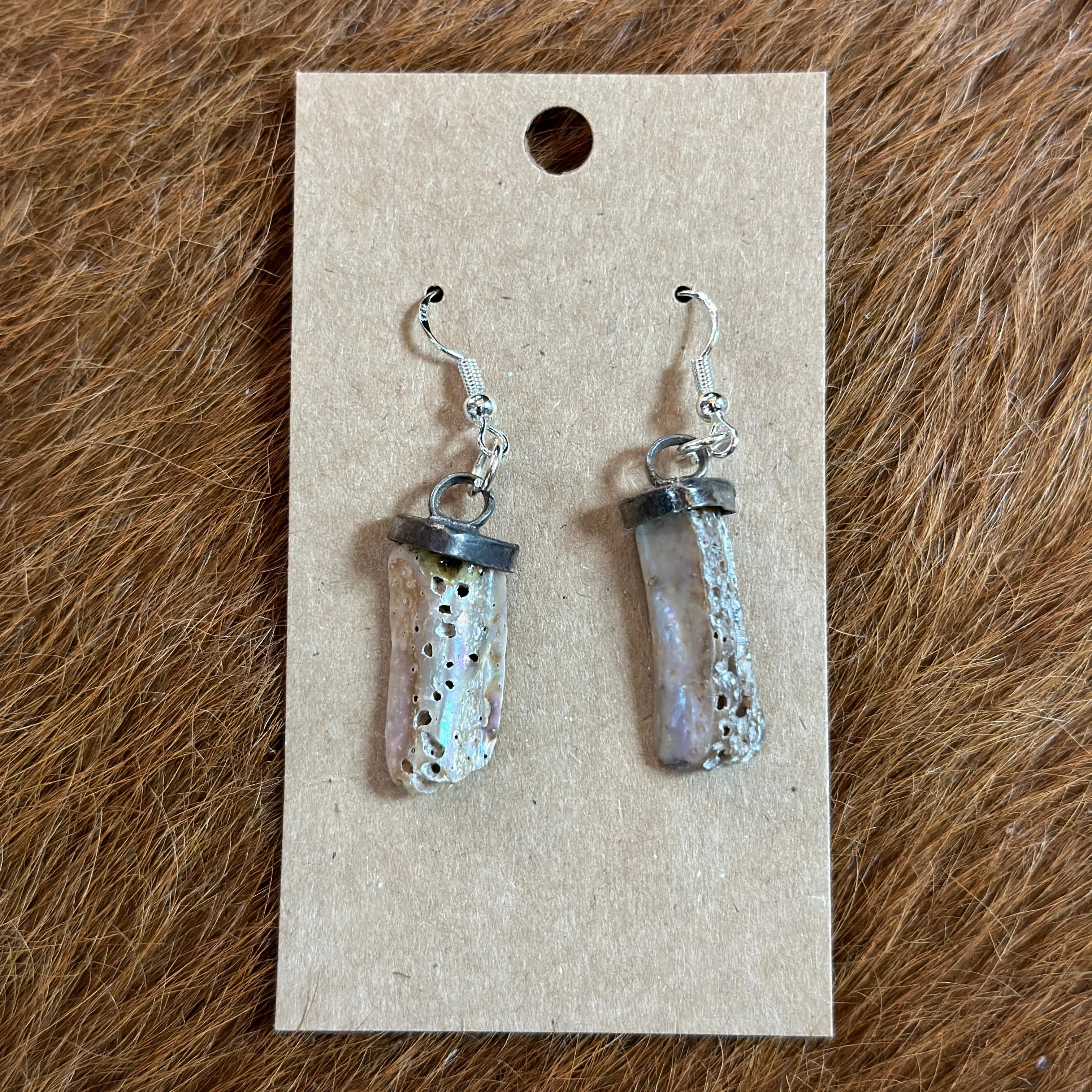 Abalone and Silver Dangle Earrings by Amy Kaplan