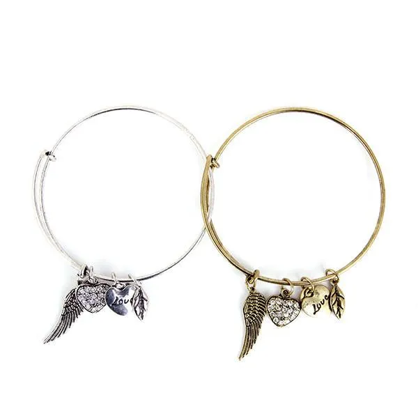 Angel Love Charm Bangle