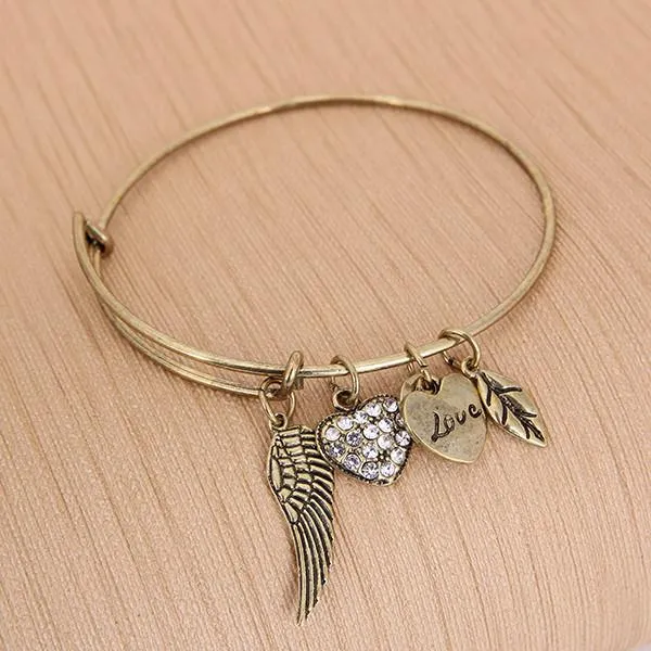 Angel Love Charm Bangle