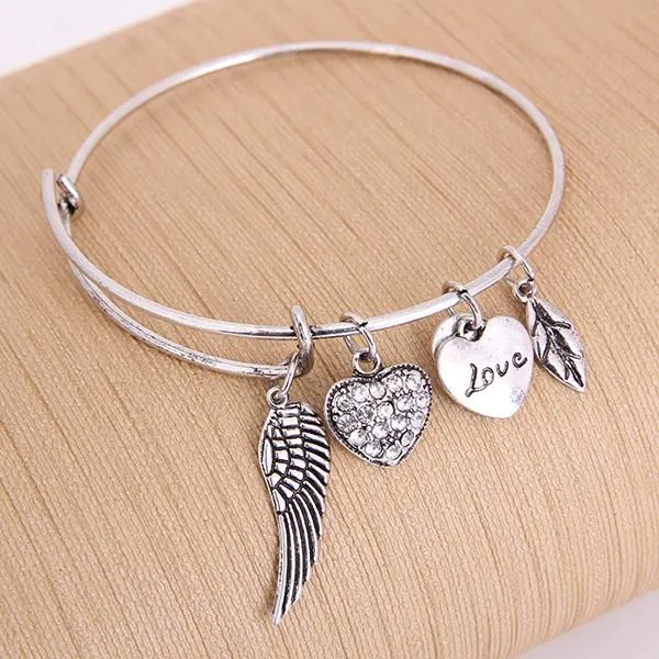 Angel Love Charm Bangle