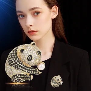 Animal Brooch for Women Girls 18k Gold Plated Animal Brooch Pin Rhinestone Animal Brooch Lapel Pin Jewelry Thanksgiving Day Birthday Wedding Gifts for Mom Wife