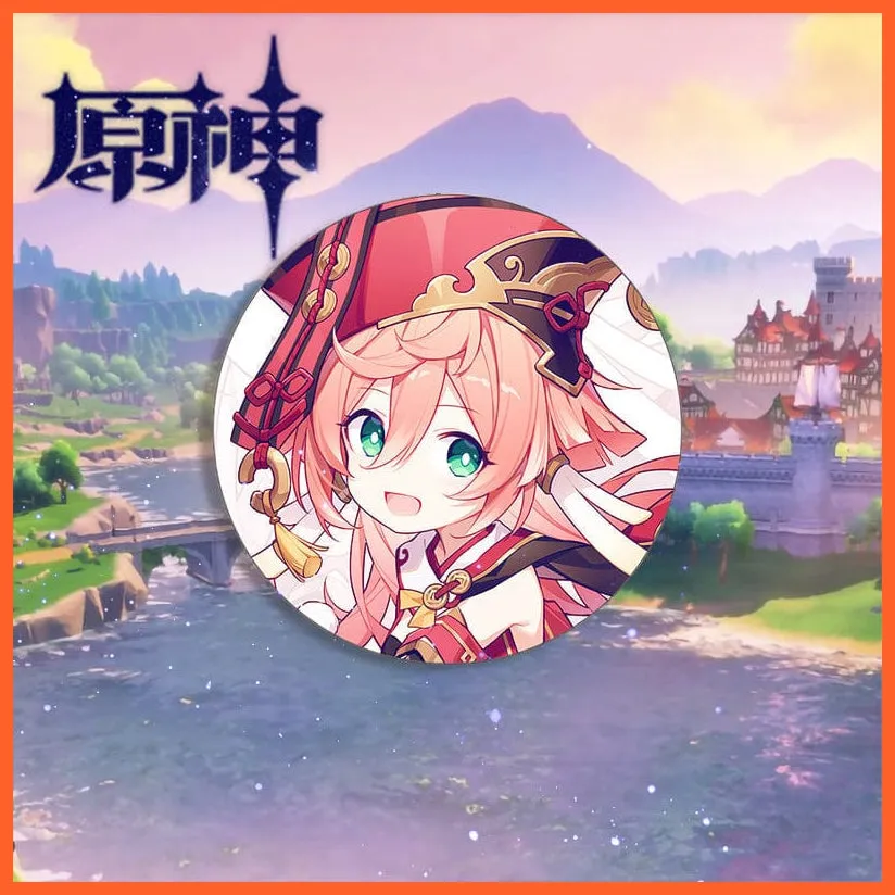 Anime Genshin Impact Cosplay Badge Brooches
