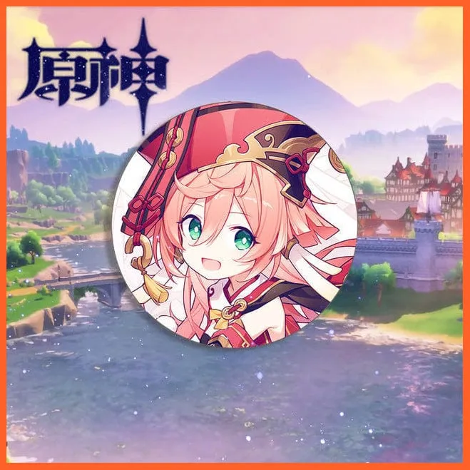 Anime Genshin Impact Cosplay Badge Brooches