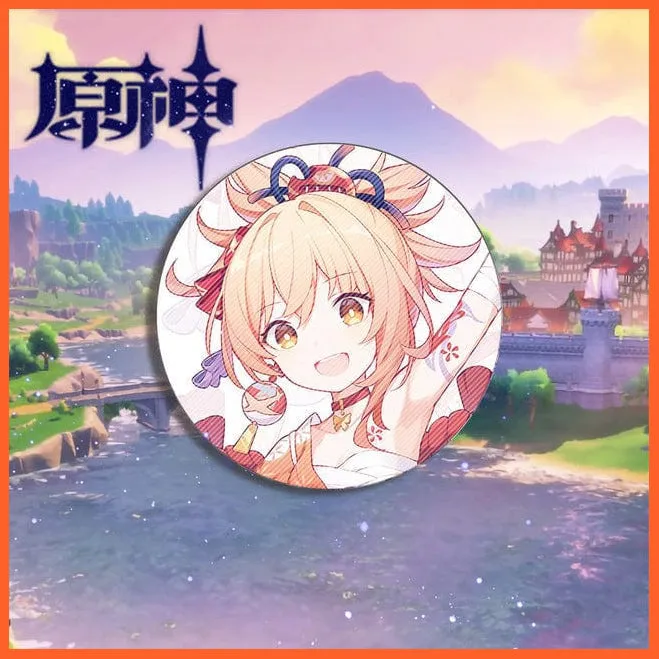 Anime Genshin Impact Cosplay Badge Brooches