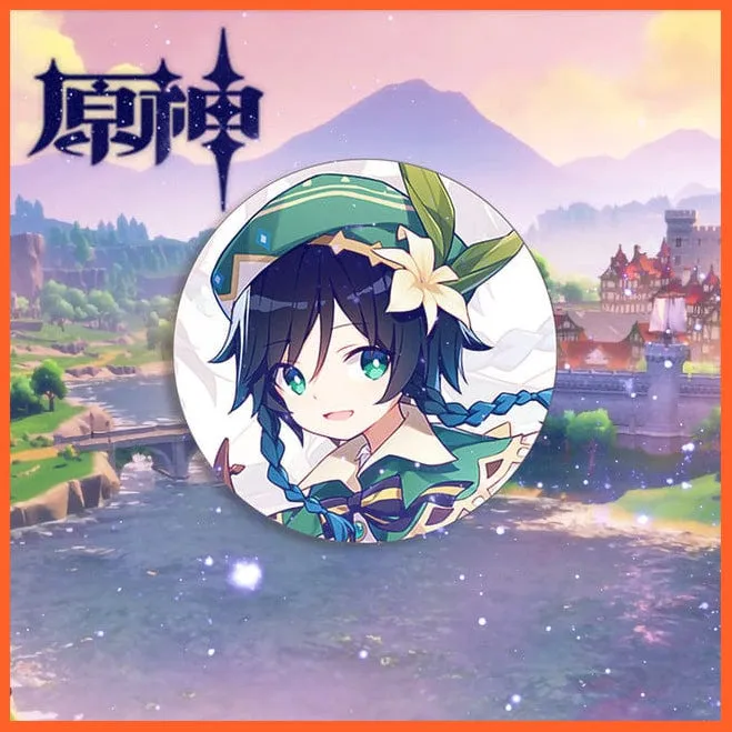 Anime Genshin Impact Cosplay Badge Brooches