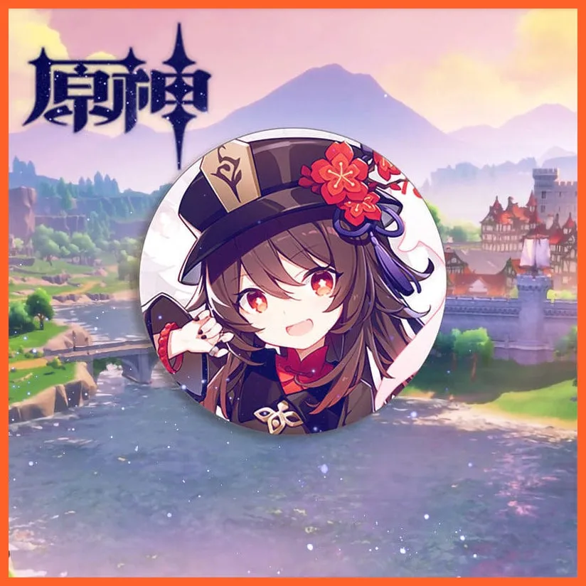 Anime Genshin Impact Cosplay Badge Brooches