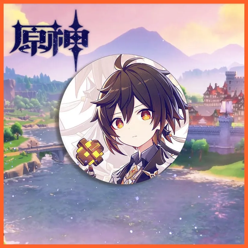 Anime Genshin Impact Cosplay Badge Brooches