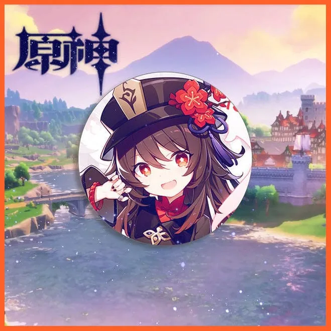 Anime Genshin Impact Cosplay Badge Brooches