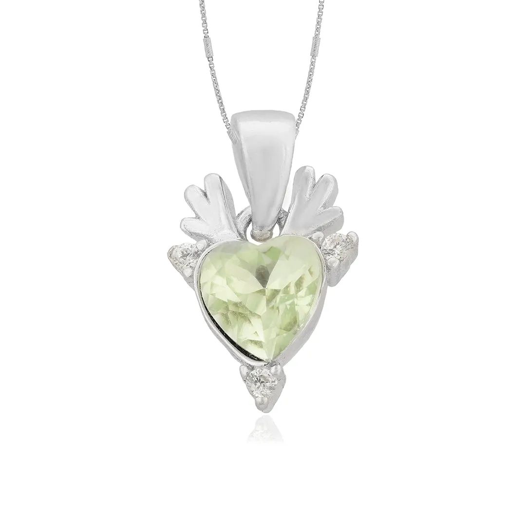 Antlered 925 Rhodium Plated Heart Shaped Pendants