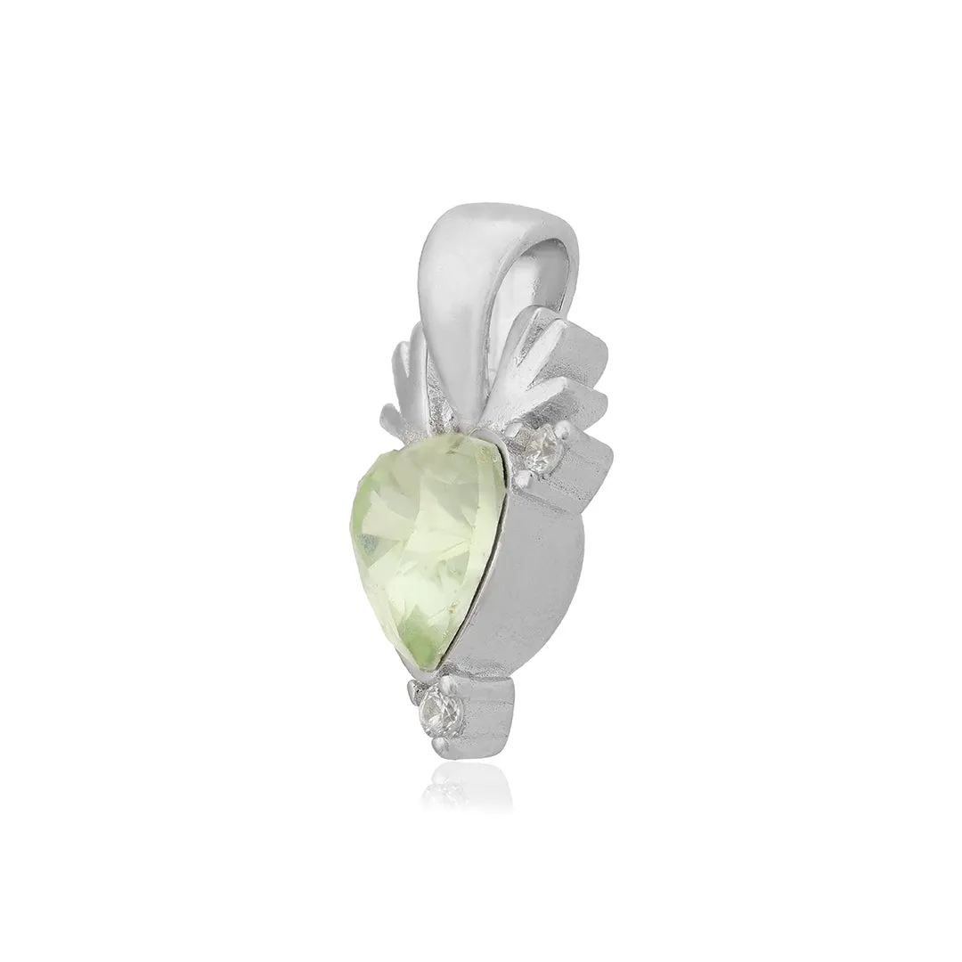 Antlered 925 Rhodium Plated Heart Shaped Pendants