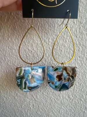 Aqua Teardrop Earrings