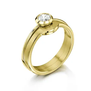 Arch Solitaire 0.40ct Ring Set in 18ct Yellow Gold