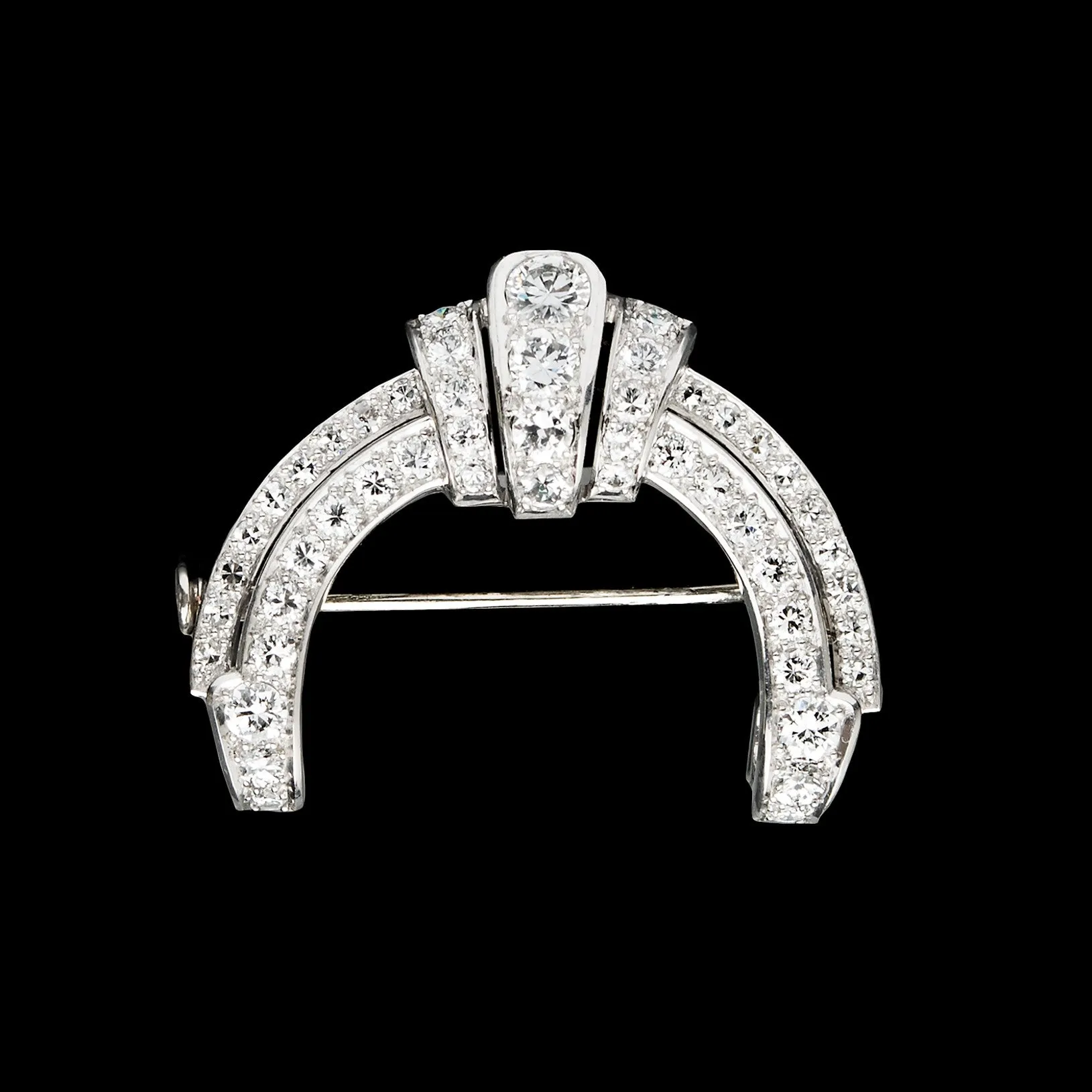 Art Deco Platinum Diamond Brooch