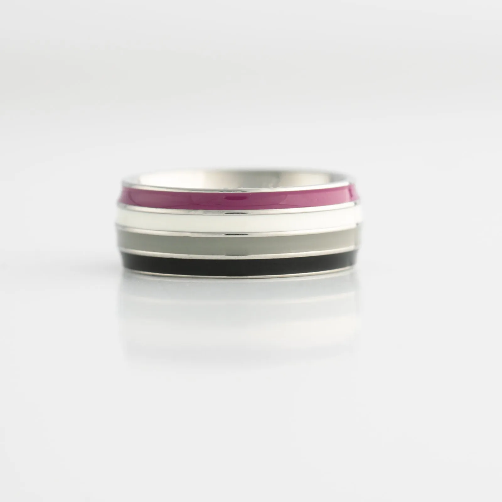 Asexual Pride Stainless Steel Ring