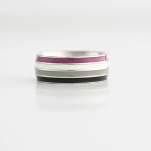 Asexual Pride Stainless Steel Ring