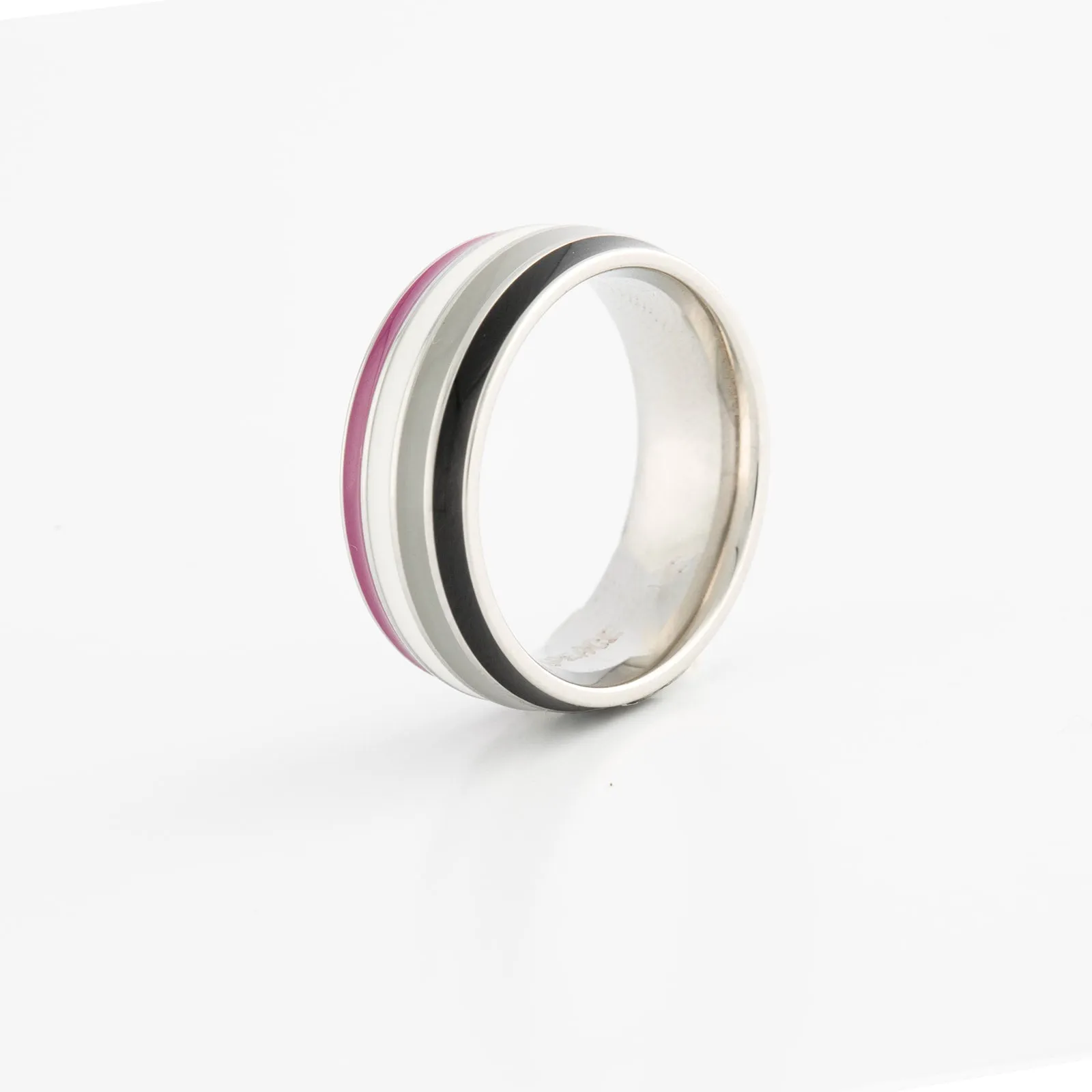 Asexual Pride Stainless Steel Ring